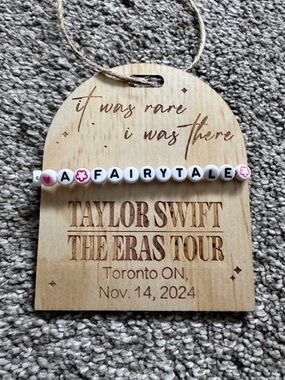 ERAS Tour Toronto Night 1 Nov 14 2024 Bracelet Holder Wooden Ornament